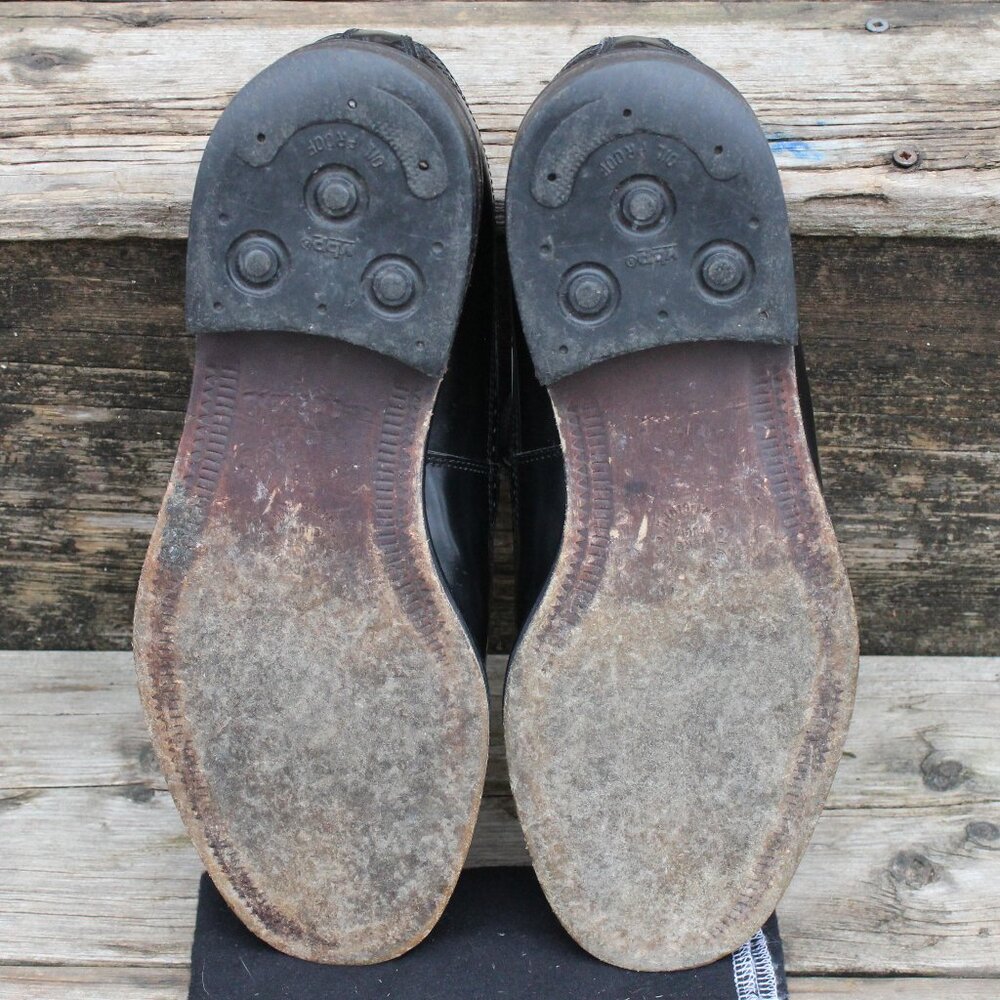 VTG Bravo Black & White Leather Spectator Wingtips, Size 42 EU, Made in Italy - Picture 11 of 12